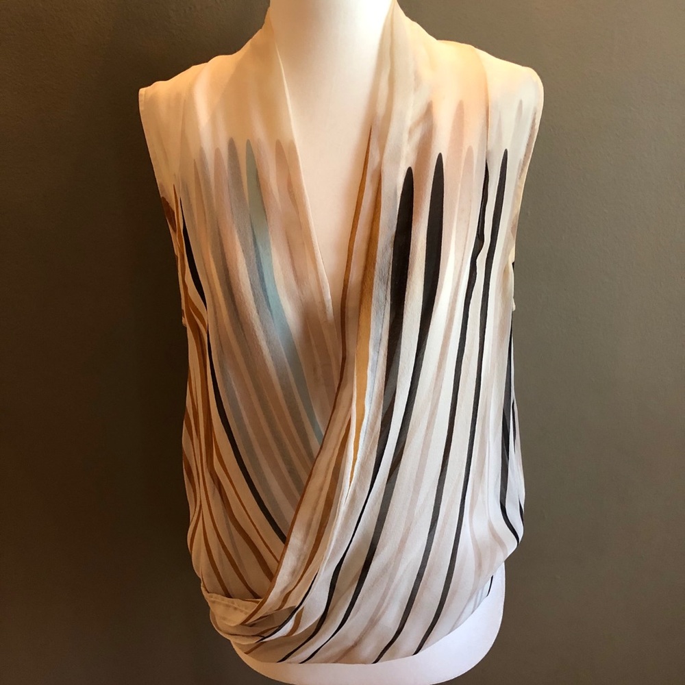Diane von Furstenberg silk V-neck cocktail top